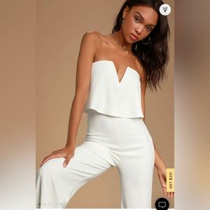 Power of Love White Strapless Jumpsuit